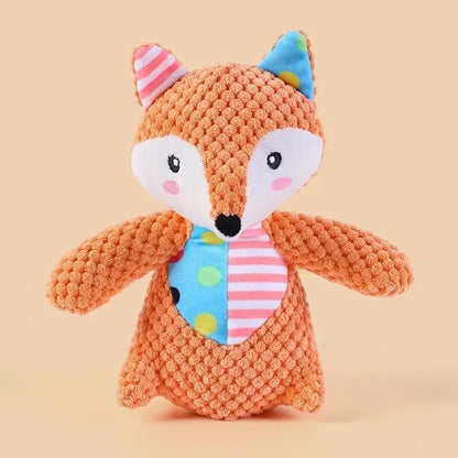 Dog Chew Toy Cute Animals Bite Resistant Interactive Squeaky Puppy Toy Teeth Cleaning Pet Plush Toy Pet Supplies - Urbizia
