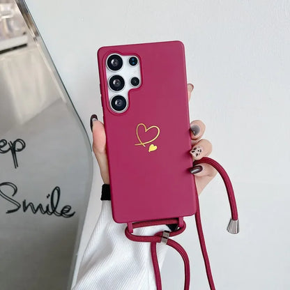 Candy Color Crossbody Lanyard Shockproof Phone Case