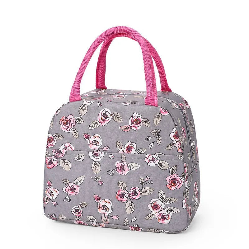 Japanese Style Fresh Student Lunch Bag Insulated Meal Container Carrier for Office Workers Handheld Thermal Bento Bag