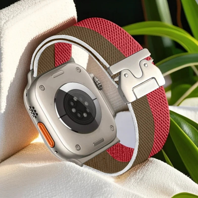 Nylon Loop for Apple Watch Band Series10 49mm46mm45mm44mm42mm 38mm40mm41mm Parachute Style Buckle for Iwatch Ultra2 S10 9 8 7 6