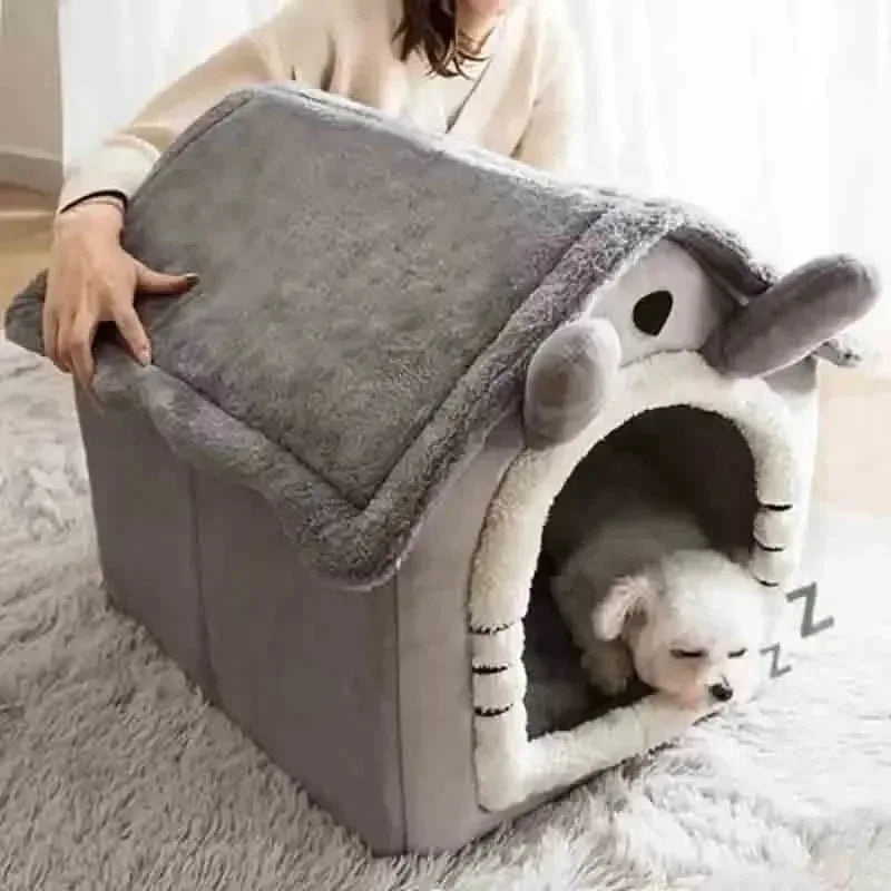 Indoor Warm Dog House Soft Pet Bed Tent House Dog Kennel Cat Bed Removable and Washable Cushion Suitable Four Season Universal - Urbizia