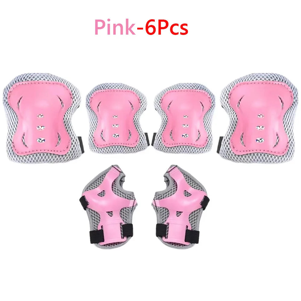 6 in 1 Knee Pads Elbow Pads with Wrist Guards for Ages 3-10, Protective Gear for Skating, Cycling, Biking,Roller Skates,Scooters