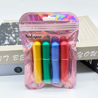 4pcs 5ml Mini Refillable Perfume Atomizer Aluminum Perfume Bottle Portable Perfume Spray Bottle Travel Parfume Mini Bottle
