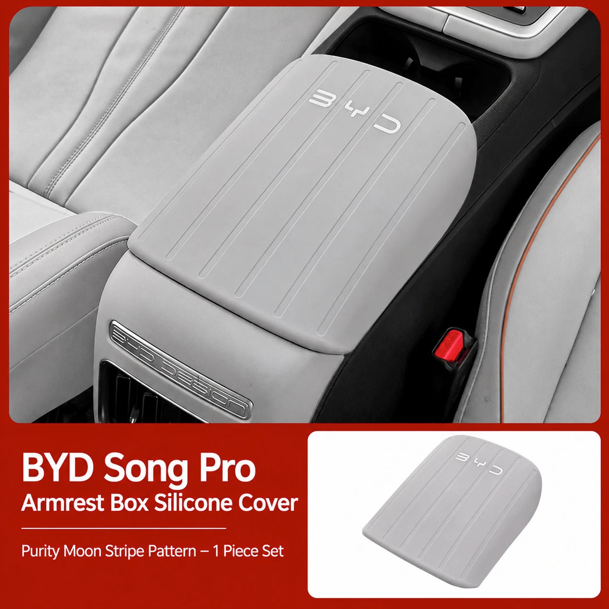 BYD Song Pro Dmi Sealion 5 Silicone Armrest Box Cover Anti-Scratch Dirt-Resistant Center Console Protector Interior Accessory