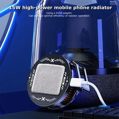 FS03 15W Semiconductor Magnetic RGB Phone Cooler with Clip