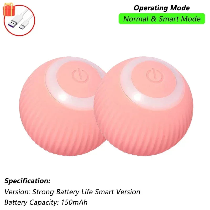 Dog Cat Interactive Ball Toy Automatic Rolling Ball Faux Tail Rechargeable Smart Pet Electric Toy Dog Cat Training Imitate Mouse - Urbizia