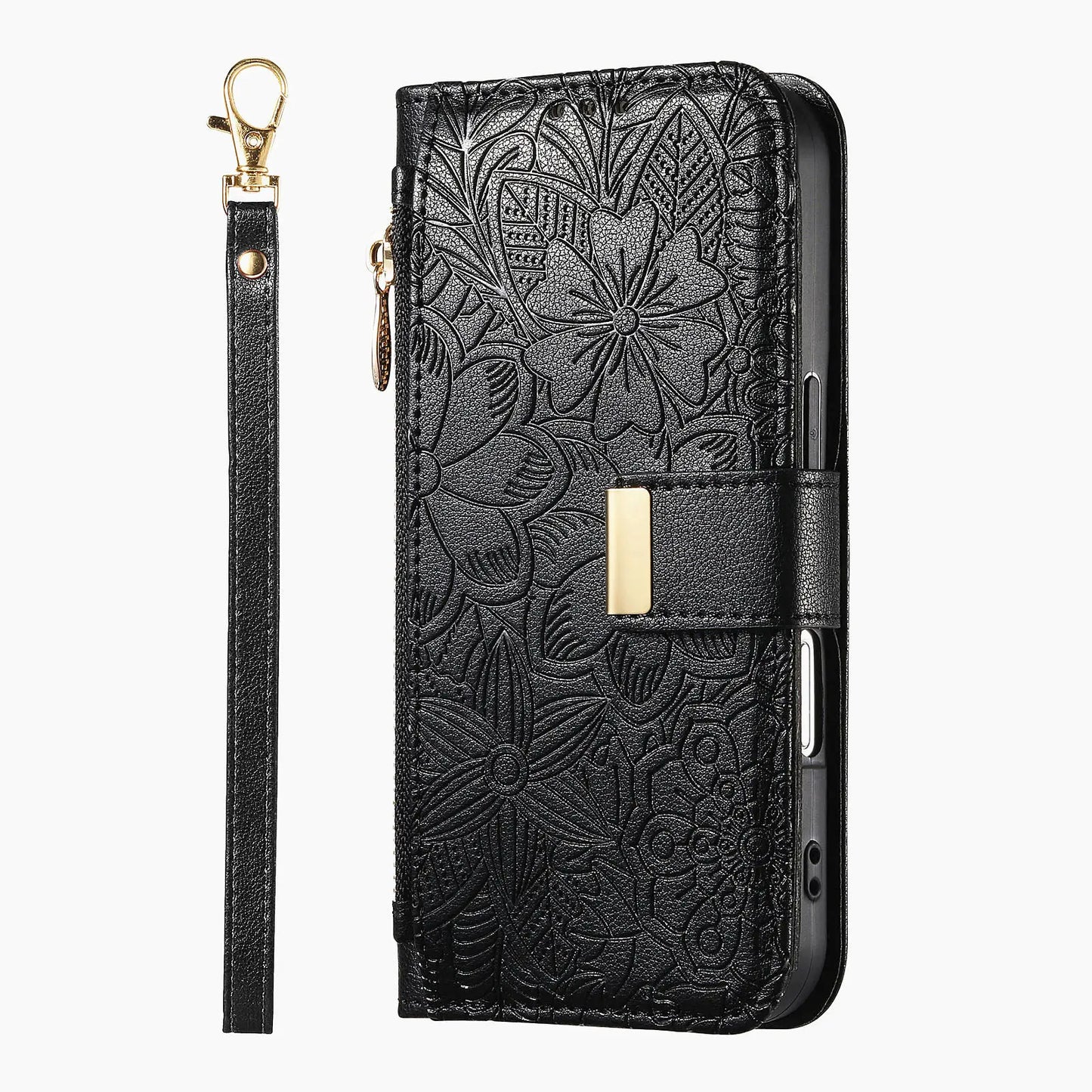 PU Leather Zipper Crossbody Flip Wallet Card Slot Phone Case For Samsung Galaxy S26 Plus S26 Pro S26 Ultra A57 Wrist Strap Cover