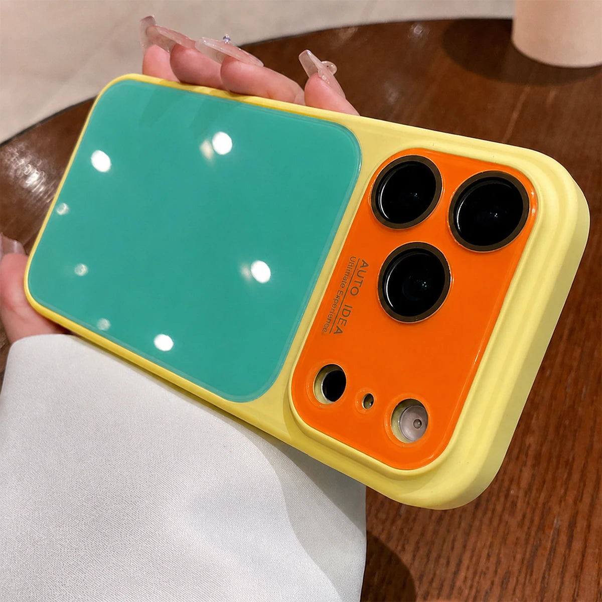 Fashion Dopamine Color-Block Phone Case, Tri-Color Shockproof Protective Cover with Anti-Fingerprint Finish, Raised Camera Lens Protection and Covered Buttons, Compatible With iPhone 13/14/15/16/17/18 Pro Max, Air, Pro and Pl