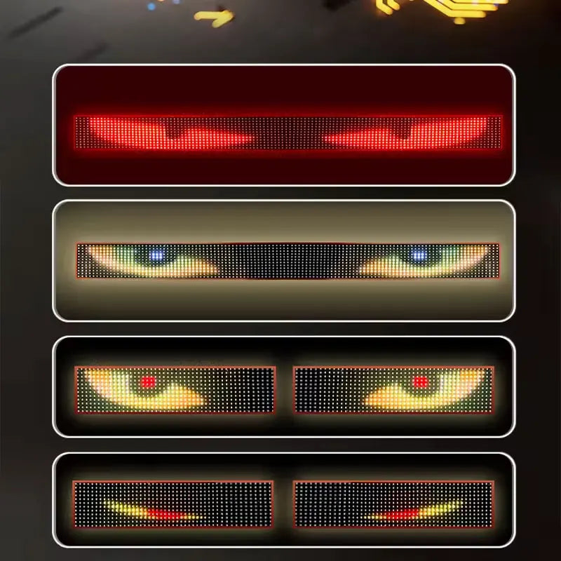 Truck Car Devil Eye LED Pixel Panel Light APP Remote Soft Foldable Lighting Scrolling Flexible For Board Windshield Accessorie