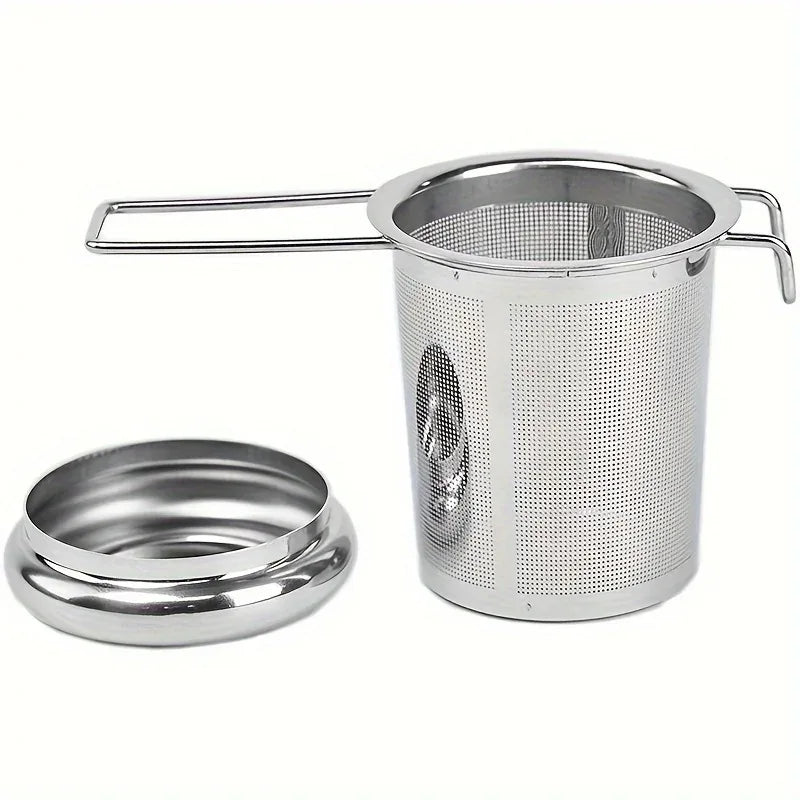 Stainless Steel Tea Infuser with Lid & Handle Strainer
