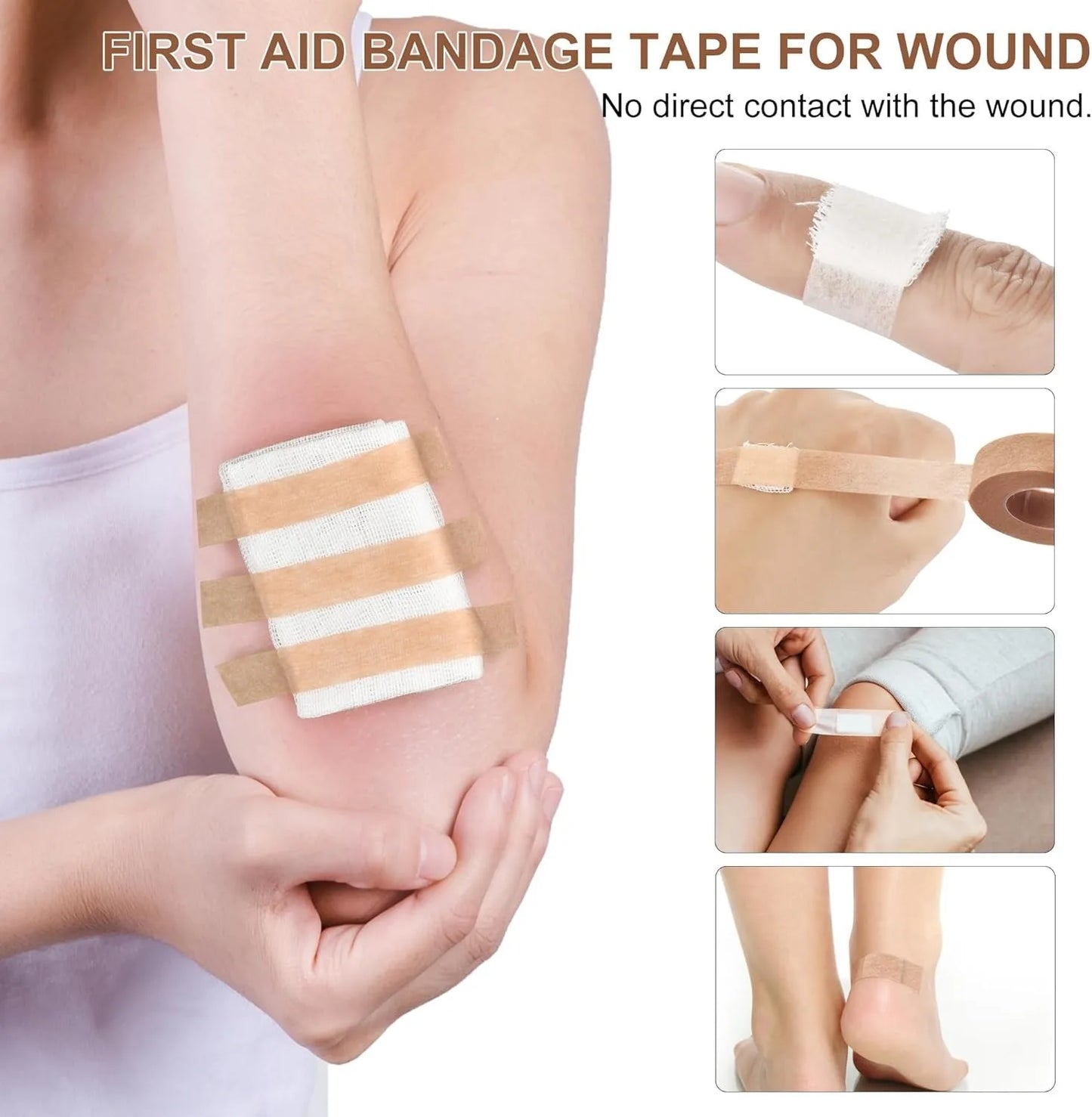 2 Rolls Nose Tape for Rhinoplasty Shaping Nose Bandage Micropore Thinoplasty Tape Hypoallergenic Medical Paper Tape