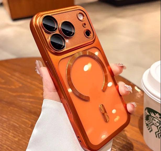 Luxury Matte for Magsafe Soft Plating Clear Case for iPhone 17 Pro Max 17Pro Magnetic Transparent Camera Protector Soft Cover