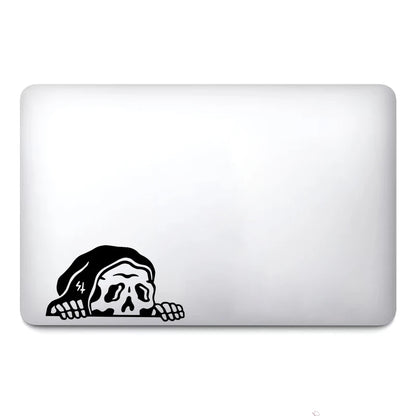 Grim Reaper Vinyl Sticker – Spooky Skeleton Peeker Decal