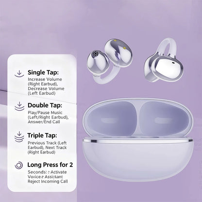 Bluetooth Clip-On Earbuds Wireless Headphones Comfortable and Stylish Clip-On Design High Quality Sound Lightweight and Portable