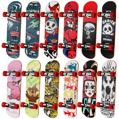 1-5Pcs Finger Skate Board Mini Collectible Creative Desktop Fingertip FingerBoard Toys For Kids Birthday Gifts Finger Skater