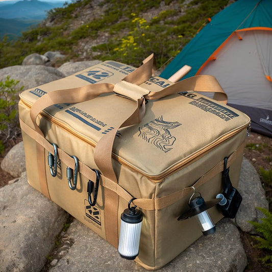 Camping Gear Bag Camping Cookware Organizer Tote Bag 30L Utility Duffel Foldable Container with Handle for Moving Dorm Garage