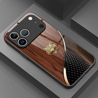 iPhone Tiger Wood Grain Glass Case – Full Coverage