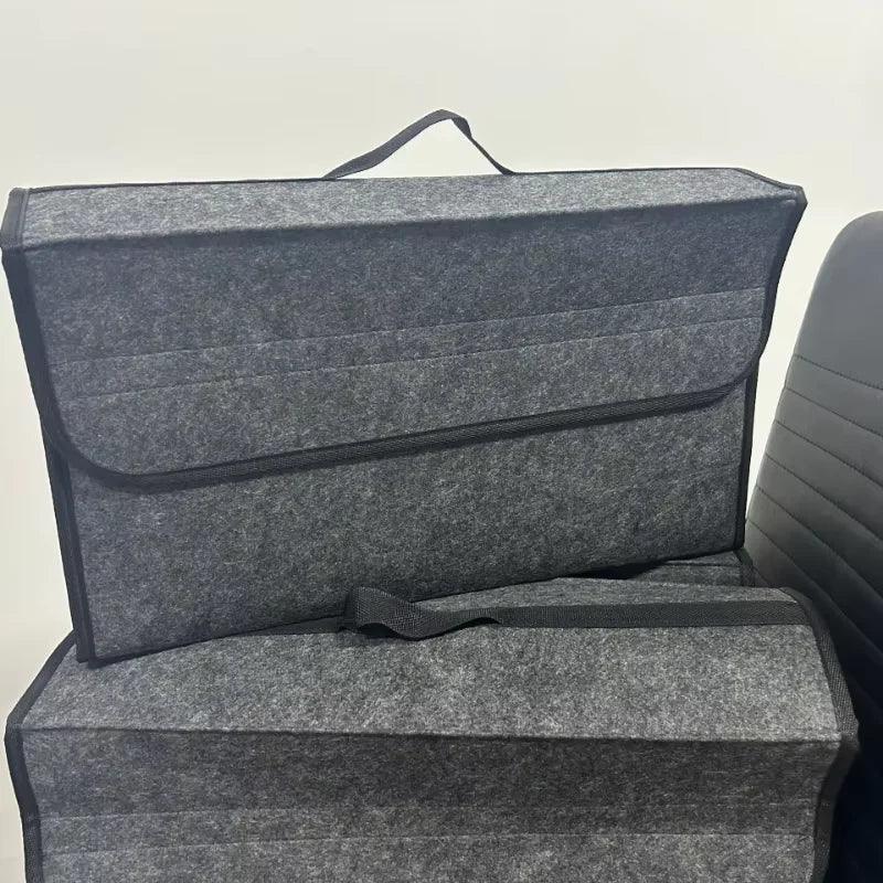 Gray Black Anti Slip Car Trunk Organizer Bag Multi Compartment Soft Felt Storage Box for Boot Tools & Auto Accessories - Urbizia
