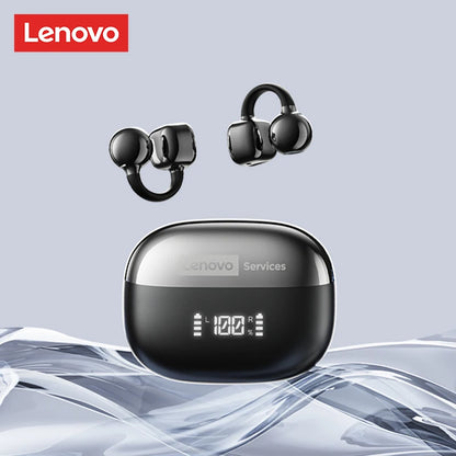 Lenovo RS119 Pro Ear Clip Earbuds Stable Open Ear Wireless Earphones Bluetooth 6.0 Clip On Sports Headphones LED Power Display
