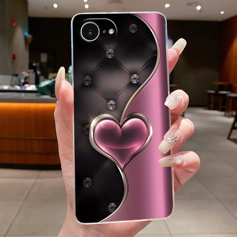 For iPhone 16e Case Clear Luxury Fashion Butterfly Flowers Soft TPU Silicone Jelly Back Cover for Apple iPhone 16e Phone Case