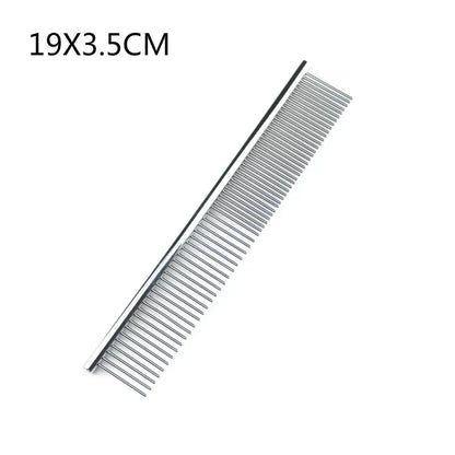 Stainless Steel Dog Comb Long Thick Hair Fur Removal Brush 16/19cm Pets Dog Cat Grooming Dematting Combs for Shaggy Dogs - Urbizia