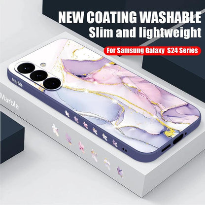 Marble Hand Lanyard Case For Samsung Galaxy S26 S25 S24 Ultra S23 FE A56 A17 A36 A55 A54 A16 A15 5G Soft Silicone Phone Cover