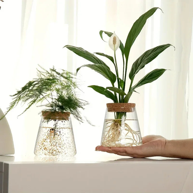 1pc, glass flowerpot breeding station vase rack desktop hydroponic plant cuttings office home decoration - Urbizia