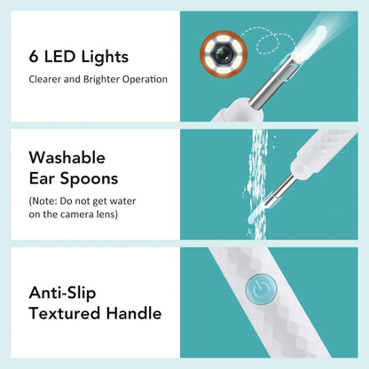 Electric Visual Ear Cleaner with Tweezers 2 in 1 Ear Wax Removal Tool with Camera Rechargeable Ear Pick for Adults Kids Black
