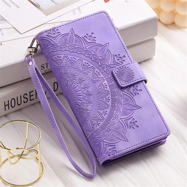 Leather Flip Wallet Case for Samsung Galaxy
