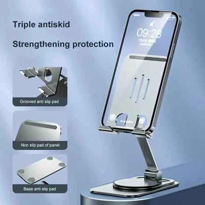 Metal 360 Degree Rotating Mobile Phone Tablet Pc Stand Lazy Portable Foldable Stand Mobile Phone Stand K61 Live Stand Expansion - Urbizia