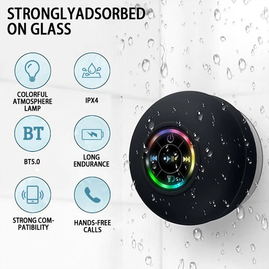 Mini Portable Waterproof Bluetooth Speaker with Suction Cup
