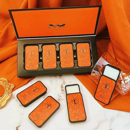 4-Piece Solid Perfume Set, Floral and Fruity Scents, Long-Lasting Fragrance, Delicate Scent and Portable, Suitable for Gifting or Daily Use