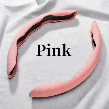 2026 2/3PCS Suede Universal 38CM Car Steering Wheel Booster Cover Non-Slip Auto Interior Steer Protector Decoration Accessories