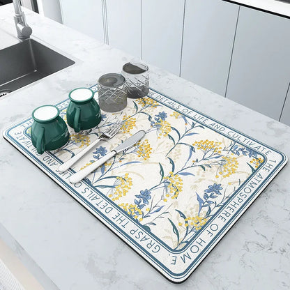 Super Absorbent Kitchen & Dish Drying Mat