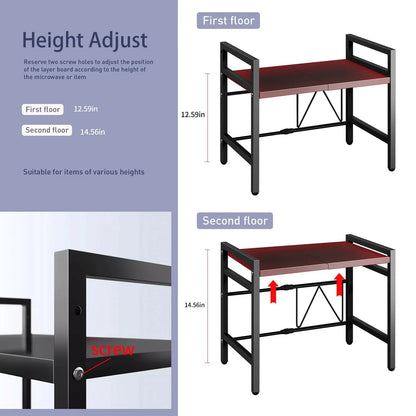 Expandable Microwave Shelf Organizer Rack 42–64cm