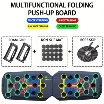Push-up Board Set Portable Multifunctional Push-up Bar Foldable Fitness Equipment For Chest Abdomen Arms/Back Training - Urbizia