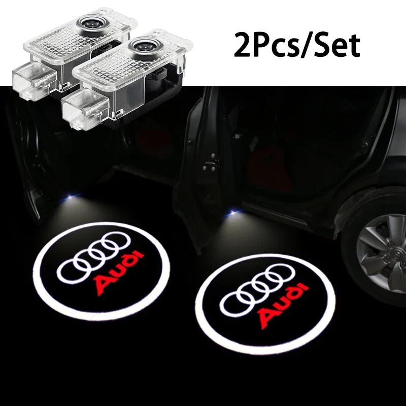 2Pcs LED Car Door Welcome Light HD Wireless Light Projector Lamps For Audi A3 A4 A6 A5 Q5 A1 Q7 Q6 Q3 Q2 Q8 A7 A8 TT S1 SQ5 RSQ3