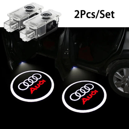 2Pcs LED Car Door Welcome Light HD Wireless Light Projector Lamps For Audi A3 A4 A6 A5 Q5 A1 Q7 Q6 Q3 Q2 Q8 A7 A8 TT S1 SQ5 RSQ3