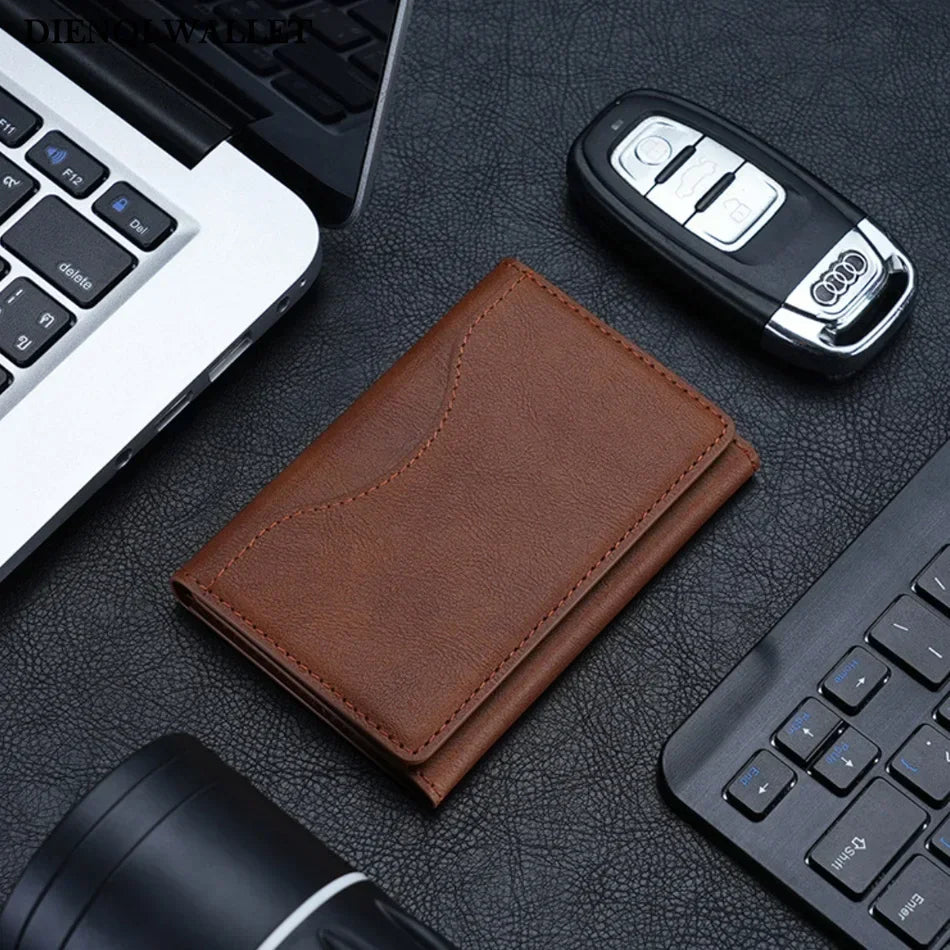 Magsafe PU Leather Card Holder for Men & Women - Stylish Magnetic Card Wallet for Phone 16/15/14/13/12 Pro Max Mini