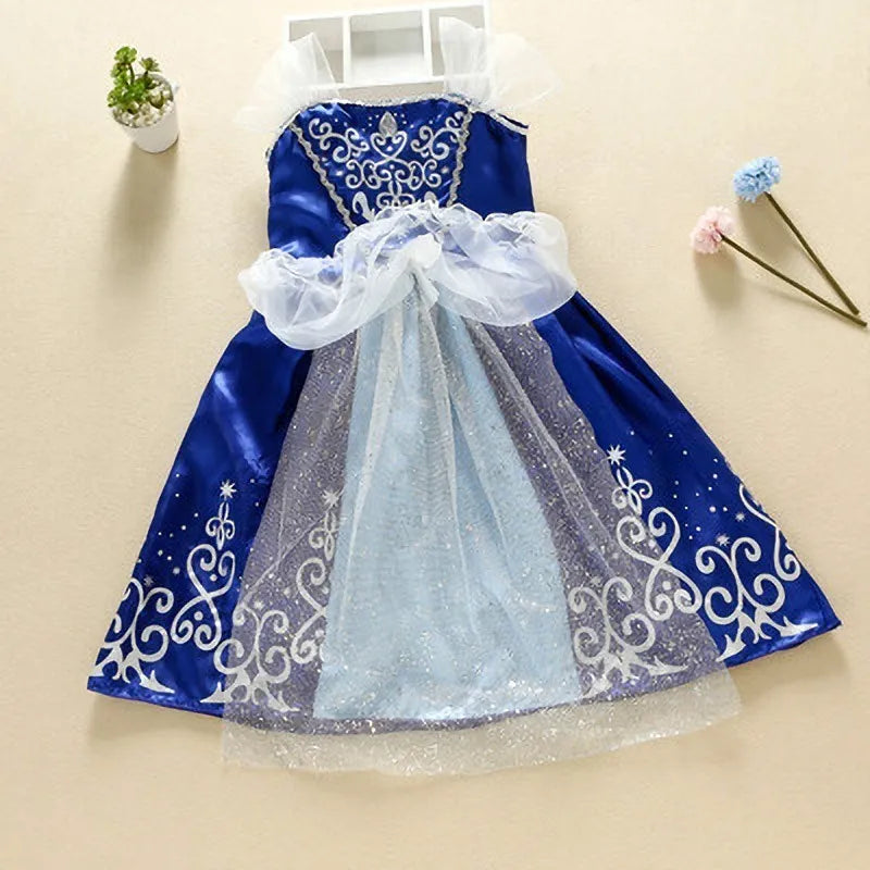 Kids Princess Costume – Elsa,Mermaid Pageant Dress for Girls 3-10Y