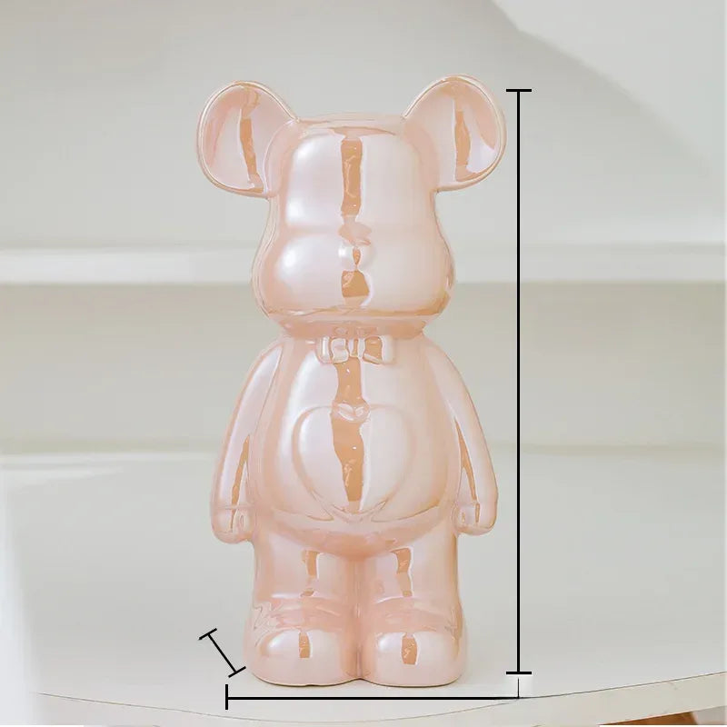 17/27/cm Aesthetic Bear brick Ceramic Staute Teddy Bear decor action figure Sculptures Ornament for room Home Decoration Crafts - Urbizia