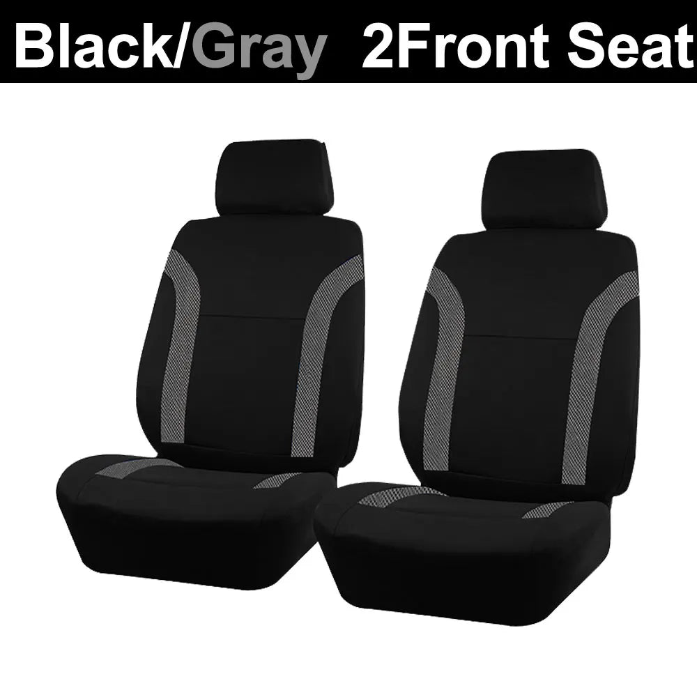 AUTO PLUS Sports Universal Polyester Car Seat Cover Set Fit Most Car Plain Fabric Bicolor Stylish Car Accessories Seat Protector