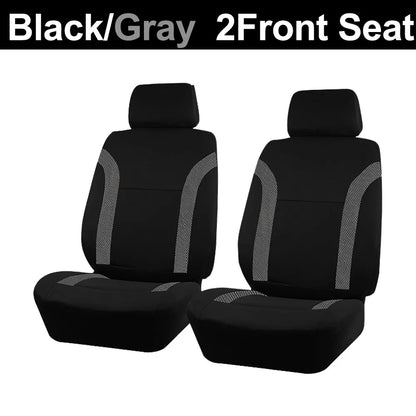 AUTO PLUS Sports Universal Polyester Car Seat Cover Set Fit Most Car Plain Fabric Bicolor Stylish Car Accessories Seat Protector