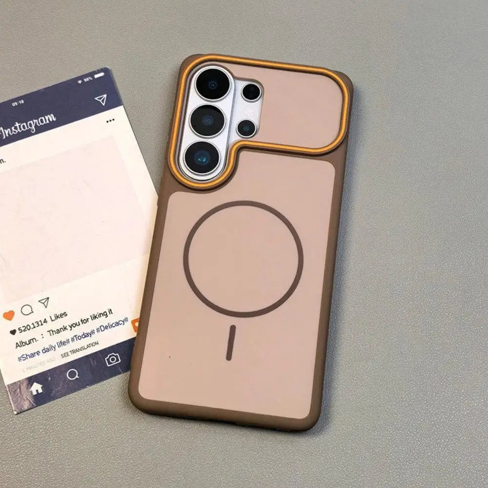 Luxury Frosted Silicone Soft Bumper For Magsafe Phone Case For Samsung S26 Plus S25 S24 S23 Ultra Wireless Charge Magnetic Cover