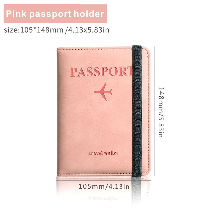 RFID Blocking Passport Holder PU Leather Anti-magnetic Travel Wallet Card Case Travel Accessories 6 Colors Optional