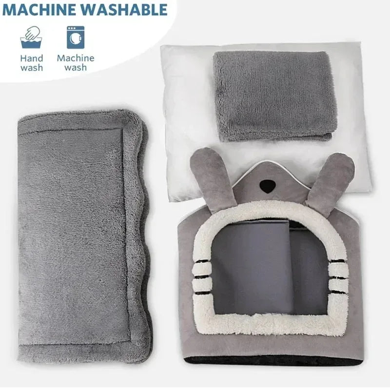 Indoor Warm Dog House Soft Pet Bed Tent House Dog Kennel Cat Bed Removable and Washable Cushion Suitable Four Season Universal - Urbizia