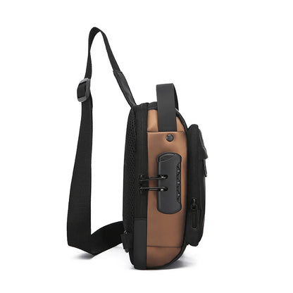 Men Anti Theft Chest Bag Shoulder USB Charging Crossbody Package School Short Trip Messengers Gym Men's Sling Sports Pack