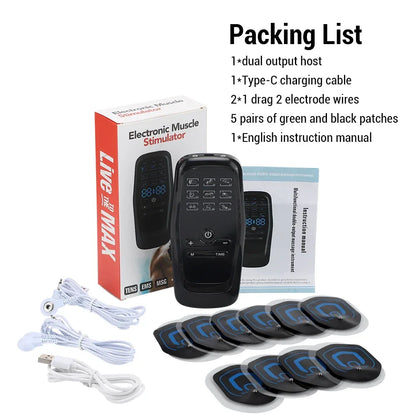 Electric EMS Acupuncture Body Massage Physiotherapy Tens Muscle Stimulator Therapy Slimming Machine Electro Stimulator 10Pads