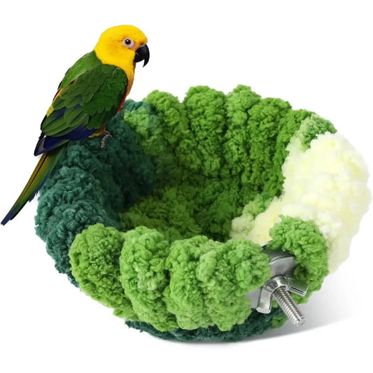 Bird Nest for Cage,Plush Hanging Bird Bed for Parakeet,Breeding Bird House for Conure,Budgie,Cockatiel,Lovebird,Canary,Hamster - Urbizia