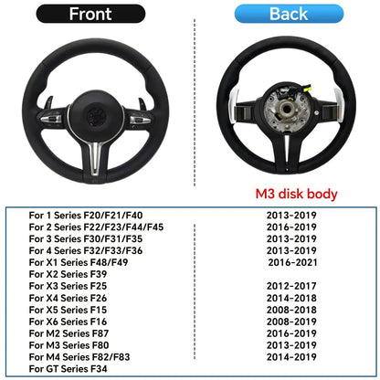 M Sport Full Leather Steering Wheel For BMW M3 F30 F15 F16 F20 F21 F25 F26 M5 F10 F11 F06 F07 F12 F13 F01 E90 E90 X5 E70 E87 E81